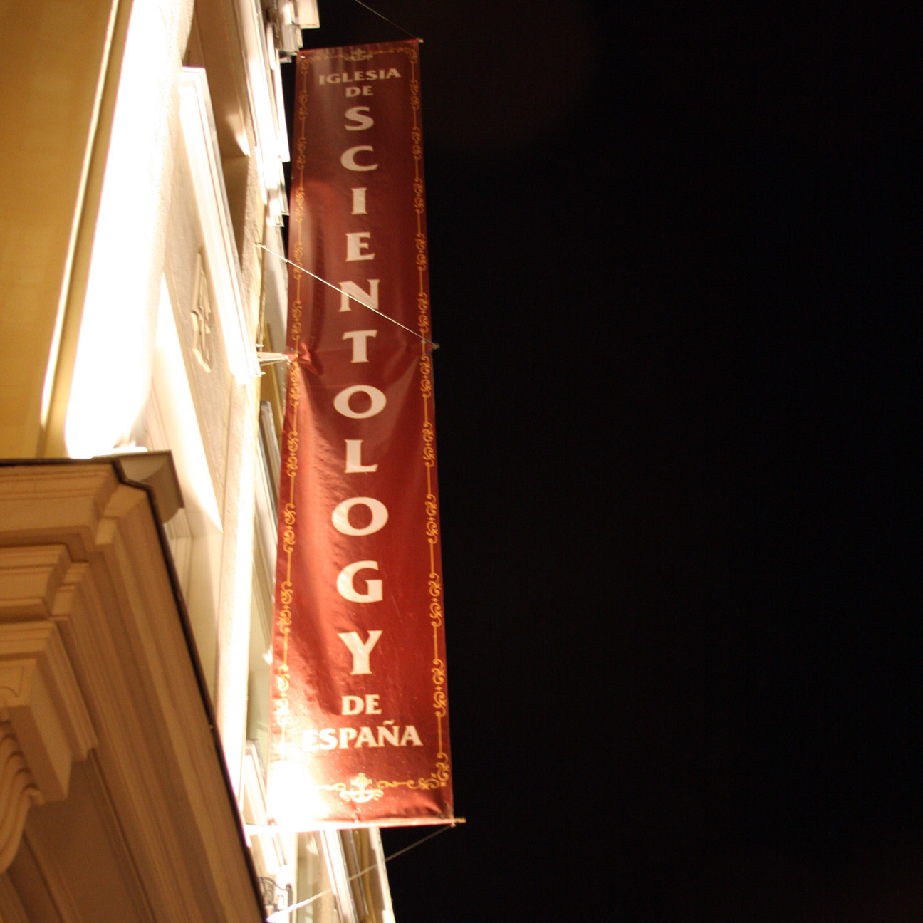 A banner &ldquo;Scientology&rdquo;