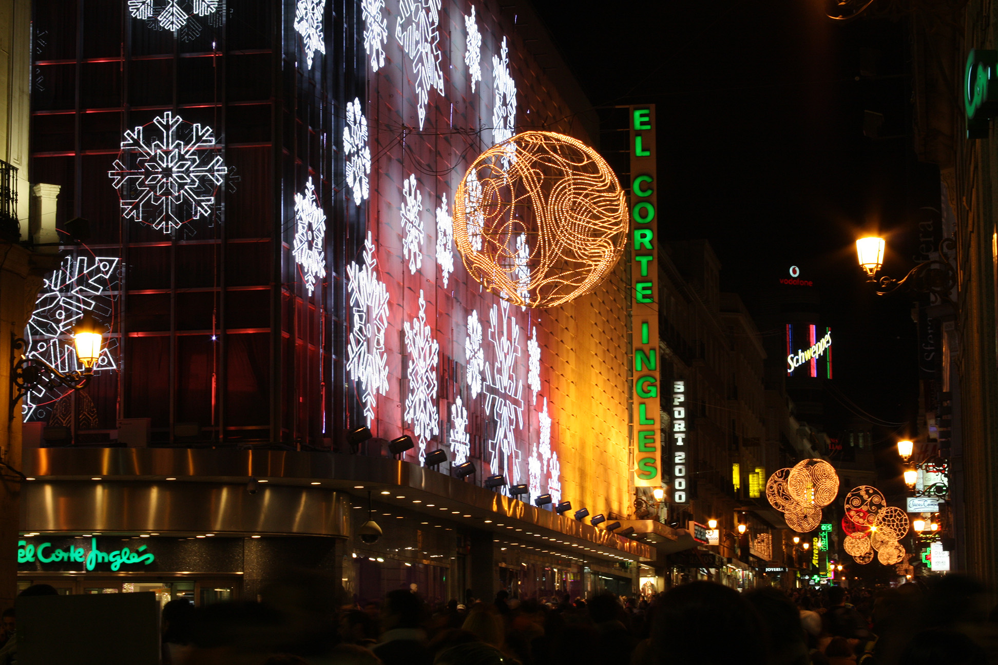 Town center, with Xmas lights